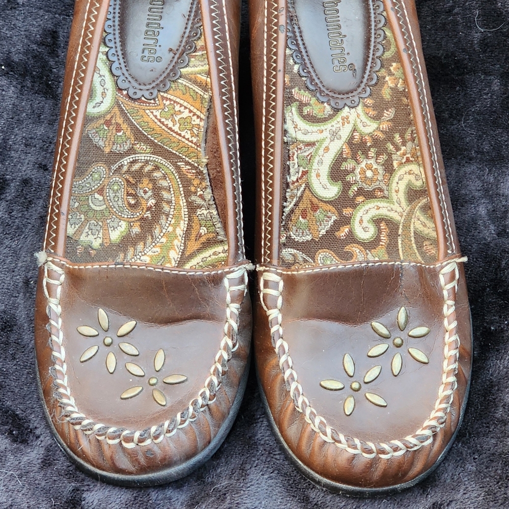 Faux Leather Boho Style Brown Wedge Heal